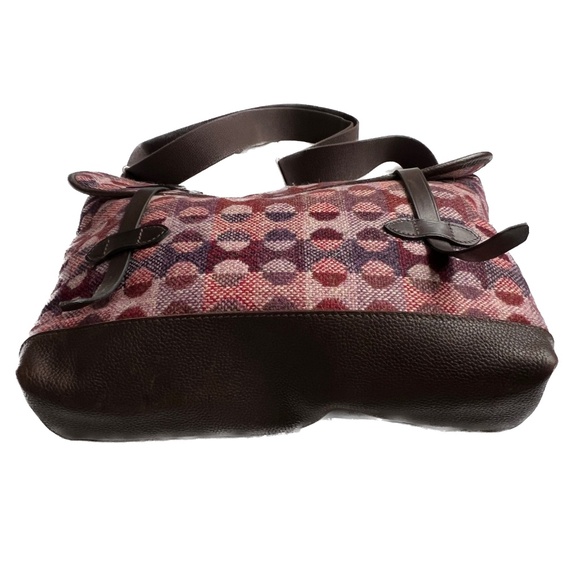 MELIN TREGWYNT Crossbody Bag Tapestry Wool Purple Brown Leather Bottom Brady - Picture 5 of 11